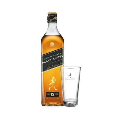 JOHNNIE WALKER BLACK LABEL - 1L + 1 COPO DE VIDRO PERSONALIZADO